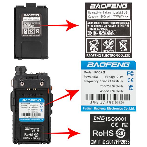 BAOFENG 1.5" LCD 136-174/200-260/400-520MHz Three Band Walkie Talkie